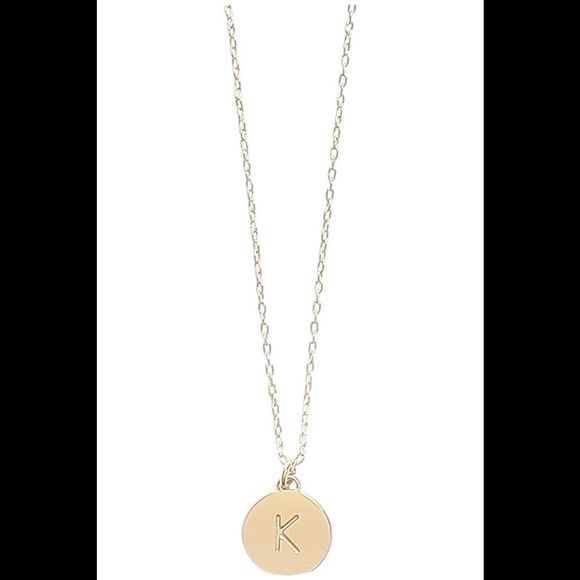 Kate Spade New York Initial Mini Pendant Necklace K Gold - Picture 1 of 1